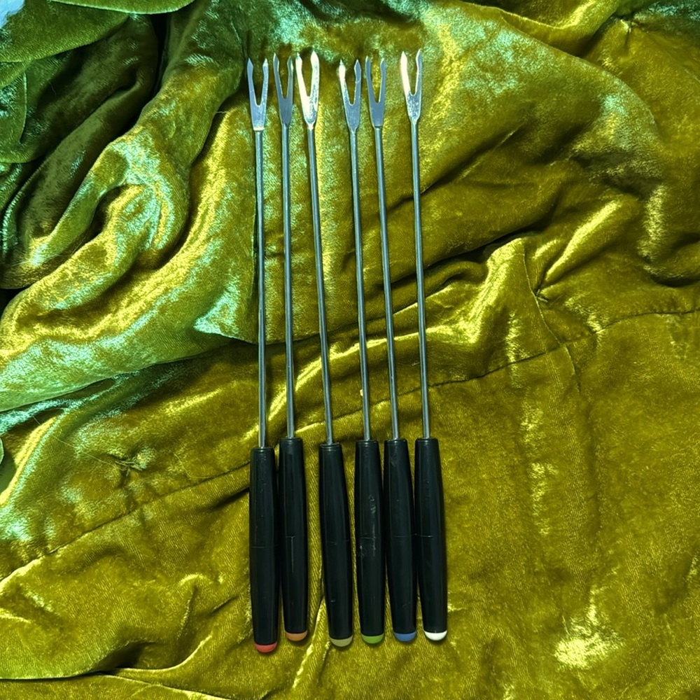 Vintage set of 6 fondue forks